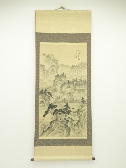 道具 ] - 道具 陳文翰筆 水墨山水 肉筆絹本掛軸 | ネットショップ圭